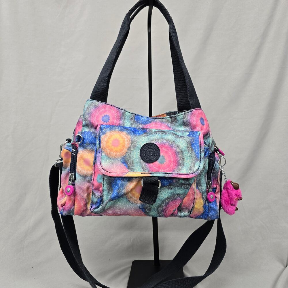 Kipling Felix Handbag Crossbody HB3583-922 Multicolor Mandala Monkey